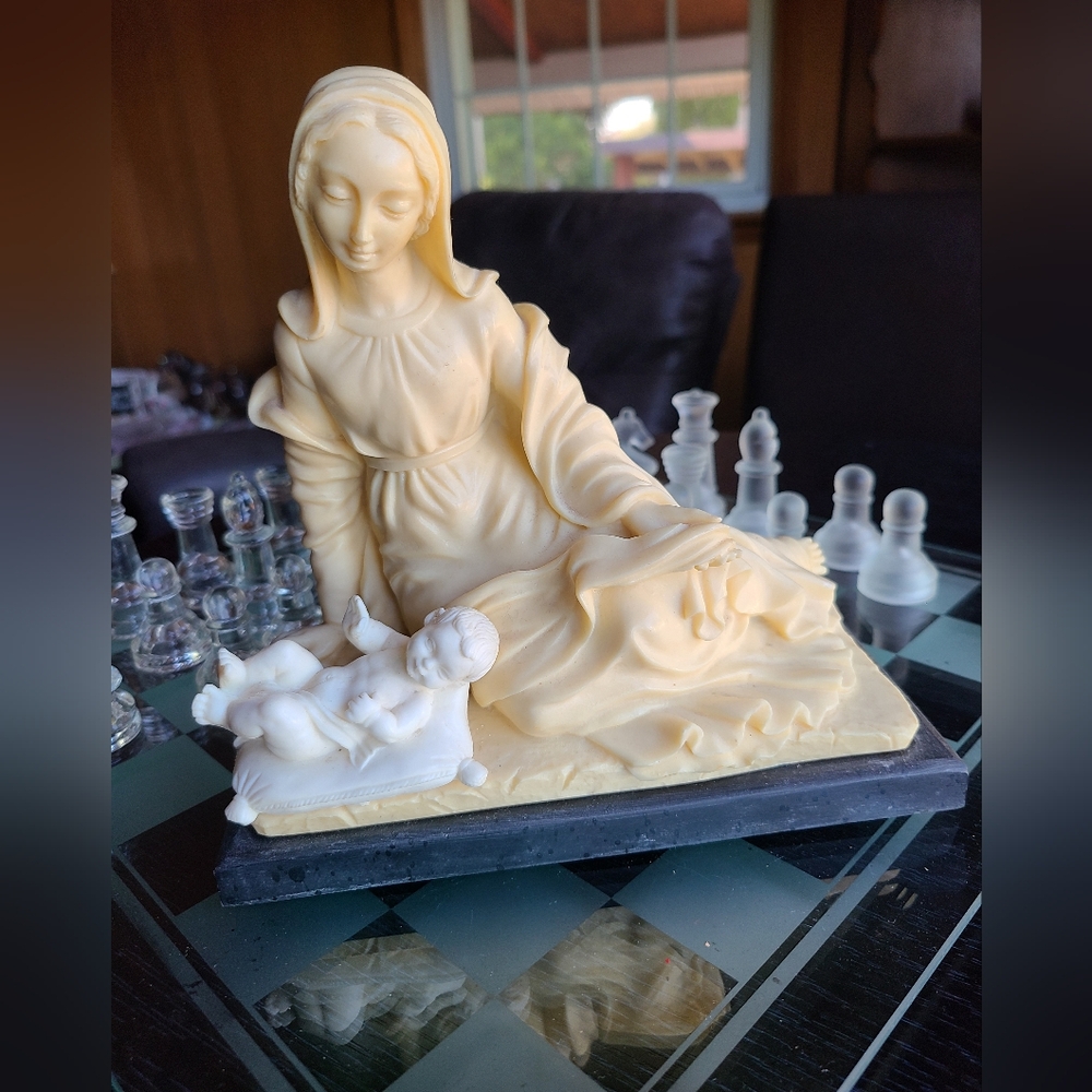 Mary & Baby J StatueMARY AND BABY JESUS STATUE VINTAGE ITALY✅Fast Shippi…